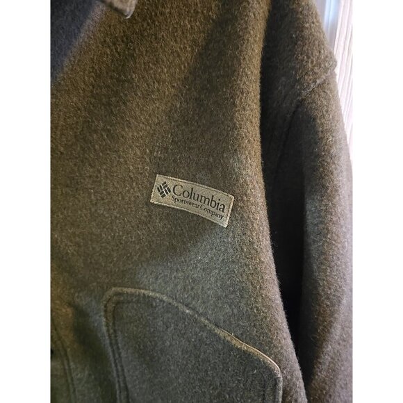 Mens EXTREMELY RARE Columbia Green Button Down Peacoat Wool Blend. Large. - Picture 9 of 16